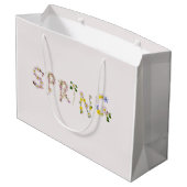 Girly Chic Trendy Flower SPRING Typography Large Cadeautasje (Achterkant Gekanteld)