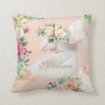 Girly Chic Waterverf Floral Unicorn gepersonalisee