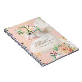 Girly Chic Waterverf Floral Unicorn gepersonalisee Notitieboek (Rechterzijde)