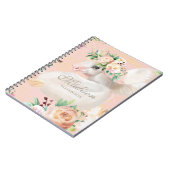 Girly Chic Waterverf Floral Unicorn gepersonalisee Notitieboek (Linkerzijde)
