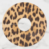 Girly Chic Wild Party Leopard Print Wijnglaslabel (Voorkant)