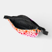 Girly Chic Zwart Roze Koe Dier Patroon Naam Heuptasje (Open)