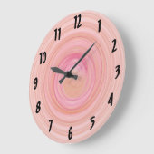 Girly Chick Pink Peach Spirals Typografienummers Grote Klok (Hoek)