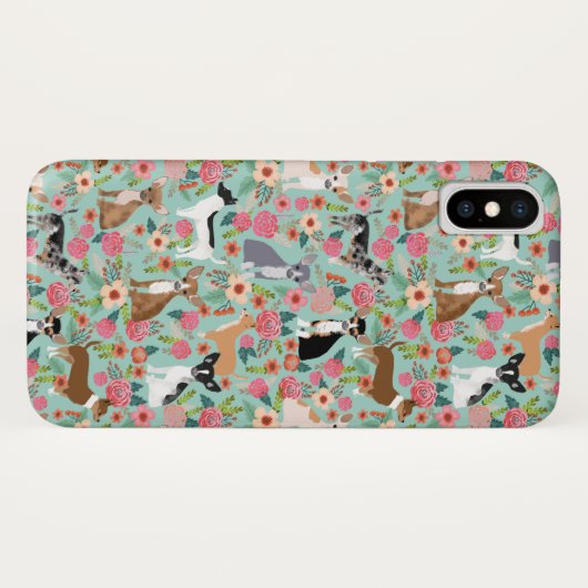 Girly Chihuahua  Floral Pattern Case-Mate iPhone Case (Achterkant (horizontaal))