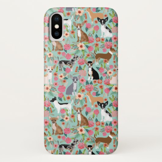 Girly Chihuahua Floral Pattern Case-Mate iPhone Case (Achterkant)