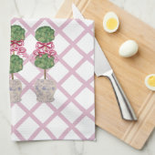 Girly Chinoiserie Ginger Jar Topiary Basket Theedoek (Quarter Fold)