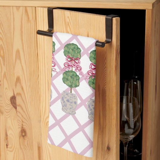 Girly Chinoiserie Ginger Jar Topiary Basket Theedoek (Derde Gevouwen)