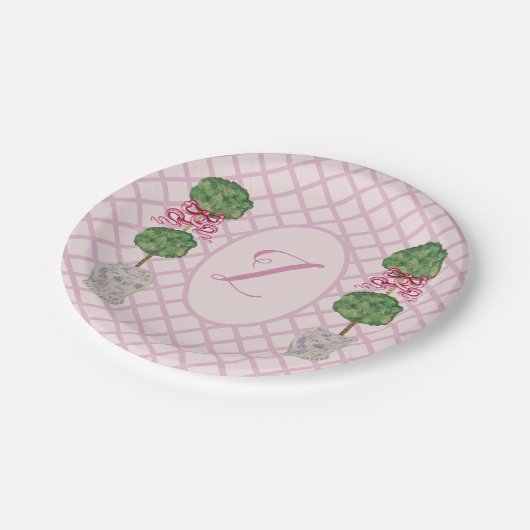 Girly Chinoiserie Ginger Jar Topiary Papieren Bordje (Gekanteld)