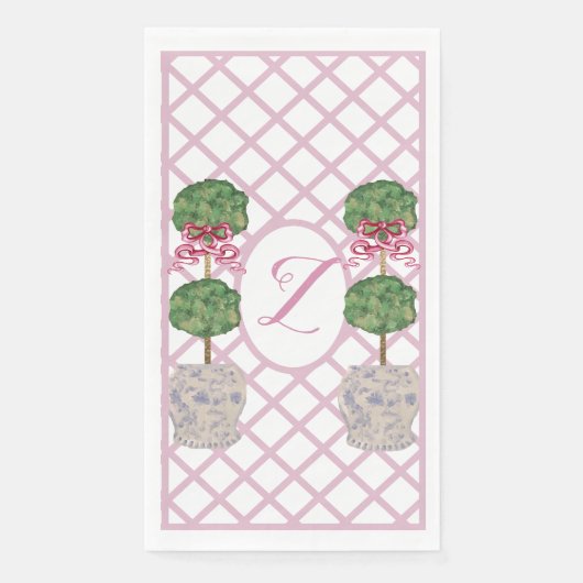 Girly Chinoiserie Ginger Jar Topiary Servet (Voorkant)