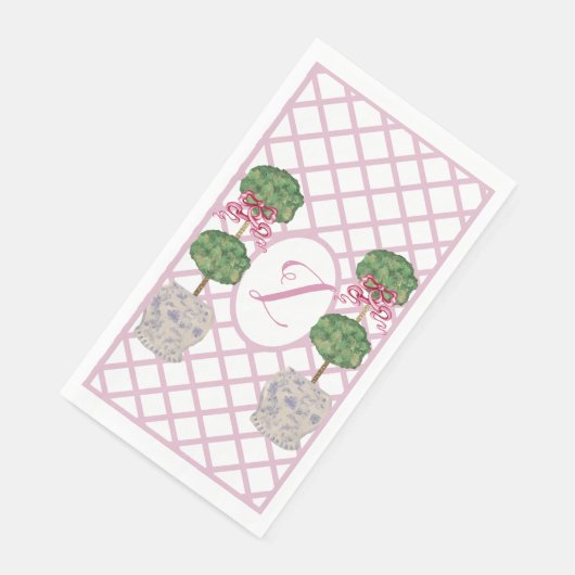 Girly Chinoiserie Ginger Jar Topiary Servet (Hoek)