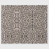Girly chique luipaard print patroon beige blush ro cadeaupapier (Vlak)