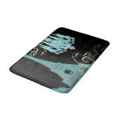 Girly chique retro mode blauwgroen Paris Eiffeltor Badmat (Gekanteld)