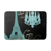 Girly chique retro mode blauwgroen Paris Eiffeltor Badmat (Voorkant)
