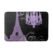 Girly chique retro mode paarse Paris Eiffeltoren Badmat (Voorkant)
