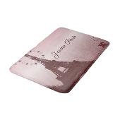 Girly chique retro mode roze Paris Eiffeltoren Badmat (Gekanteld)