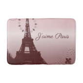 Girly chique retro mode roze Paris Eiffeltoren Badmat (Voorkant)