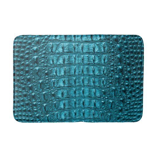 Girly chique turquoise aqua blauwe alligator print badmat (Voorkant)