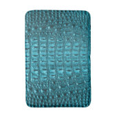 Girly chique turquoise aqua blauwe alligator print badmat (Voorkant Verticaal)