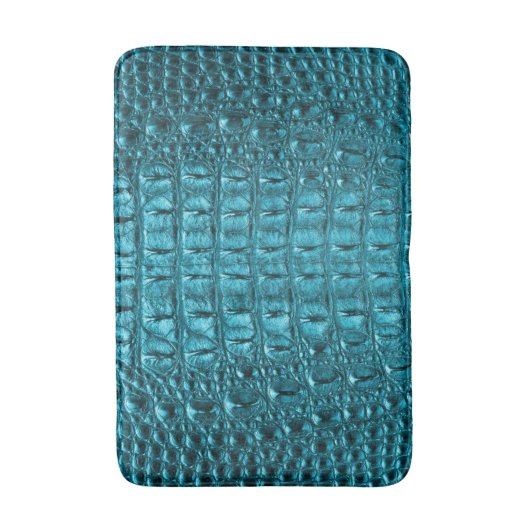 Girly chique turquoise aqua blauwe alligator print badmat (Voorkant Verticaal)
