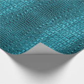 Girly chique turquoise aqua blauwe alligator print cadeaupapier (Hoek)
