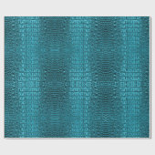 Girly chique turquoise aqua blauwe alligator print cadeaupapier (Vlak)