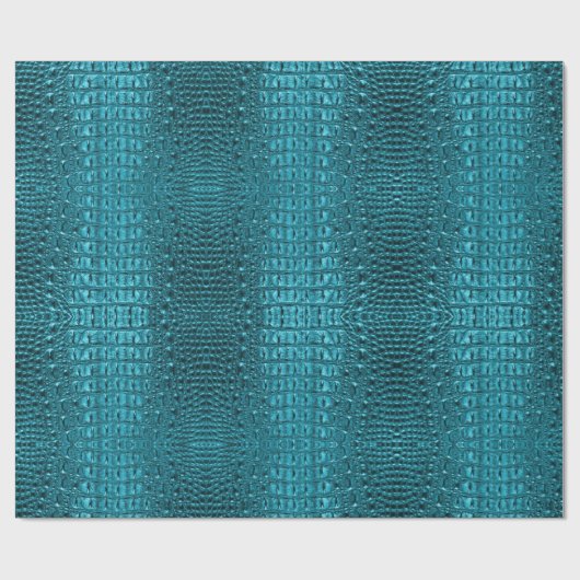 Girly chique turquoise aqua blauwe alligator print cadeaupapier (Vlak)