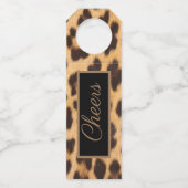 Girly chique wilde partij luipaard print proost flessenhanger (Voorkant)