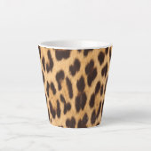 Girly chique wilde safari dier luipaard print latte mok (Voorkant)