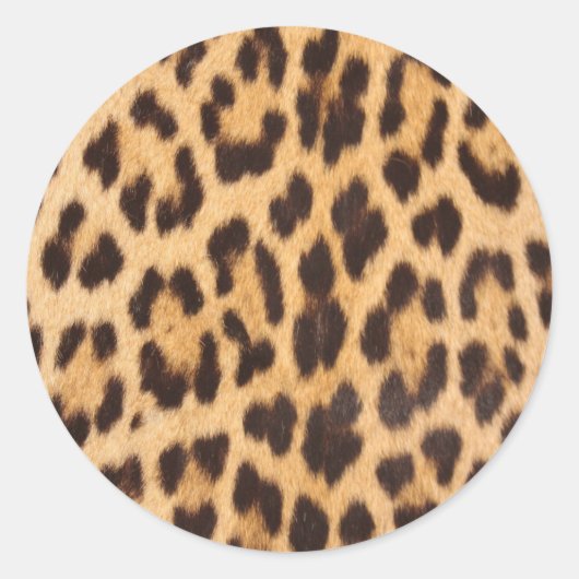 Girly chique wilde safari dier luipaard print ronde sticker (Voorkant)