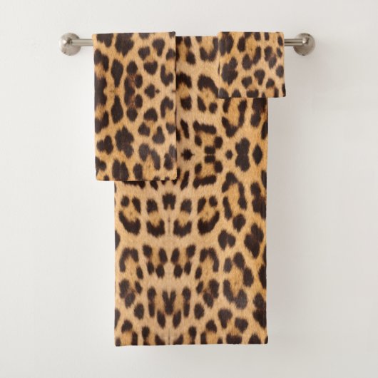 Girly chique wilde safari luipaard print bad handdoek (Insitu)