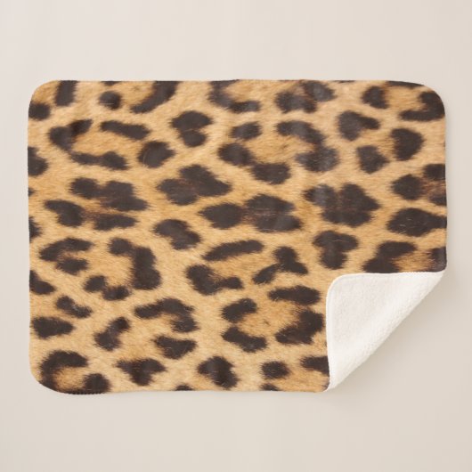 Girly chique wilde safari luipaard print sherpa deken (Voorkant (horizontaal))