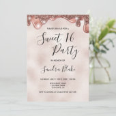 Girly chocolate drips roos gold sweet kaart (Staand voorkant)