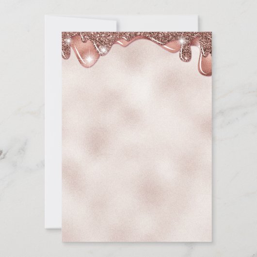 Girly chocolate drips roos gold sweet kaart (Achterkant)