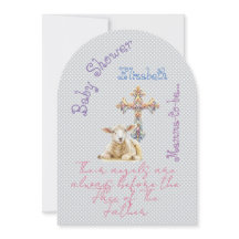 Girly Christian Grey Mauve Lamb Pastel Cross 