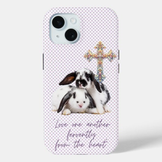 Girly Christian Grey Stippenkonijn Pastel Kruis Case-Mate iPhone Case (Achterkant)