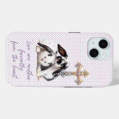 Girly Christian Grey Stippenkonijn Pastel Kruis Case-Mate iPhone Case (Achterkant (horizontaal))