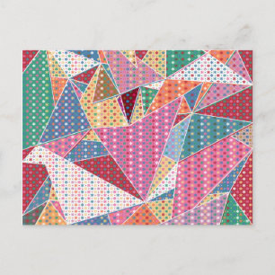Girly Christmas Bloemen Geometrisch patroon Feestdagenkaart