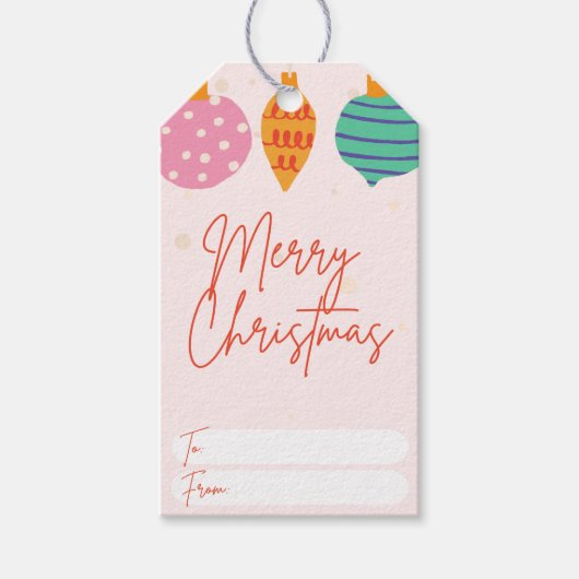 Girly Christmas Gift Label Cadeaulabel (Voorkant)