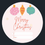 Girly Christmas Gift Sticker<br><div class="desc">Transformeer uw vakantie geschenken met dit betoverende girly Kerst sticker. Ontworpen met grillige pastelkleuren, confettiaccenten en een leuk vakantiemotief, voegt deze sticker een vleugje elegantie en charme toe aan elk cadeau. Perfect voor vrienden, dochters of zussen, het maakt je cadeau opvallen onder de kerstboom. De zelfklevende achterkant van de sticker...</div>