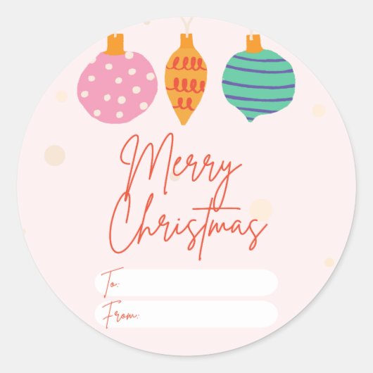 Girly Christmas Gift Sticker (Voorkant)