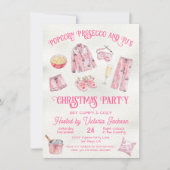 Girly Christmas Pyjama Party Kaart (Voorkant)