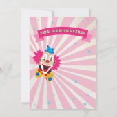 GIrly Circus Poster Stijl Feestuitnodigingen Kaart (Achterkant)