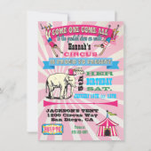 GIrly Circus Poster Stijl Feestuitnodigingen Kaart (Voorkant)
