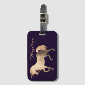 Girly Classy Luxury Roos Gold Foil Custom Unicorn Bagagelabel (Voorkant (verticaal))