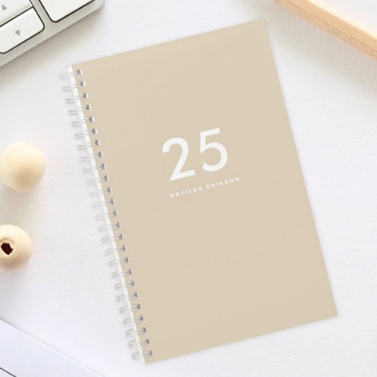 Girly Classy Naam Beige Notitieboek