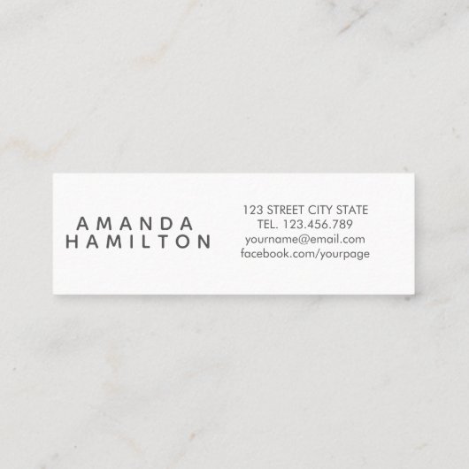 Girly Classy Waterverf lijst Bouquet roze grijs Mini Visitekaartje (Achterkant)