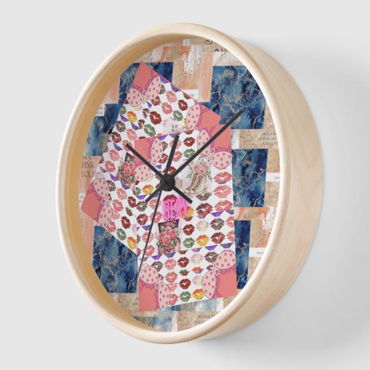 girly clock Rose Gold Blush Pink (Hoek)