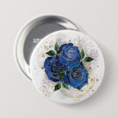 Girly collage - middernacht blauw ronde button 7,6 cm (Voorkant /achterkant)