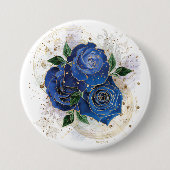 Girly collage - middernacht blauw ronde button 7,6 cm (Voorkant)