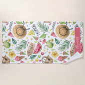 Girly Colorful Beach Relax Strandlaken (Voorkant)